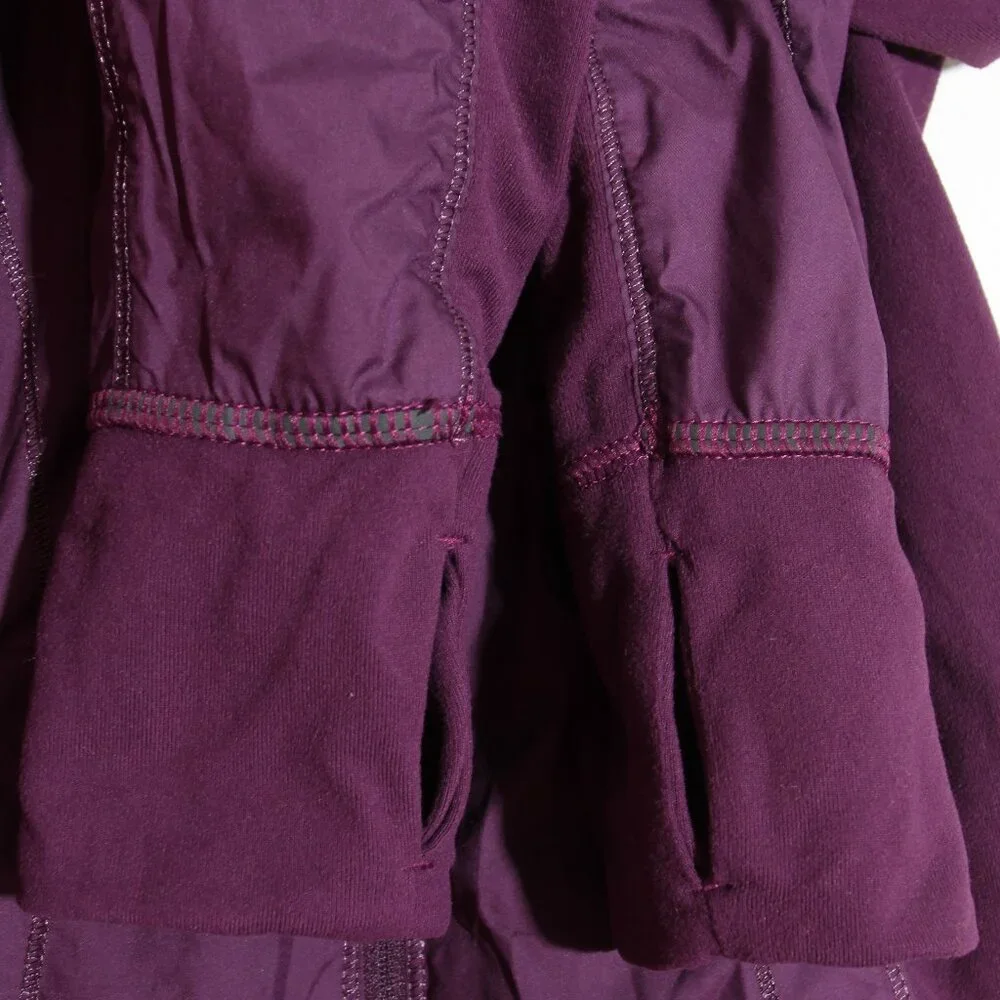 Lululemon Rush Hour Jacket Darkest Magenta Purple Full Zip Glyde Rulu Size 2